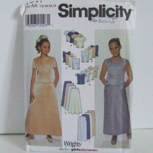 Simplicity sewing pattern Girls formal dress uncut vintage wedding evening prom